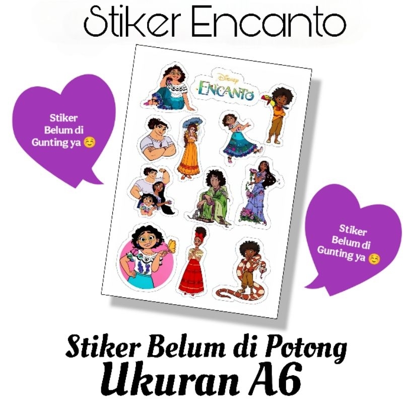 

Stiker Encanto Belum di Potong Ukuran A6 / Belum digunting / Encanto