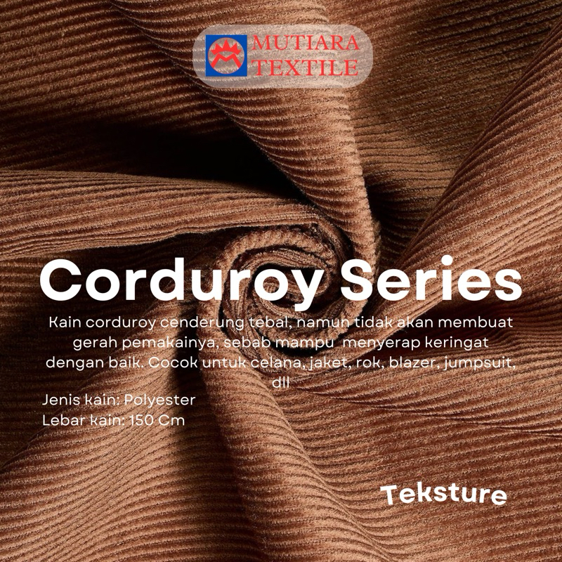 Kain Corduroy Premium Salur Import Bahan Katun Corduray Murah Cordura per0,5 Meteran Bludru Termurah