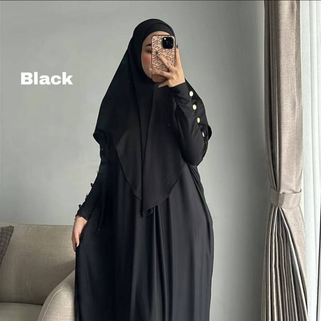 lok Gamis Polos Abaya Inara Set Gamis Polos Free Hijab Bahan Jersey Premium Gamis Tebal Jumbo
