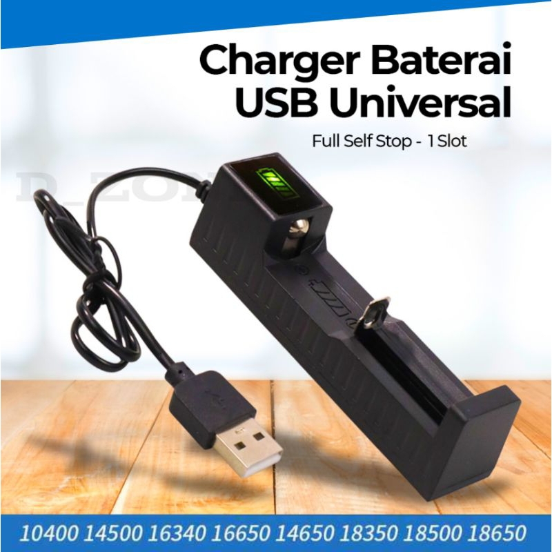Charger Baterai USB Universal 3.7V-4.2V Charger Baterai 18650 14500