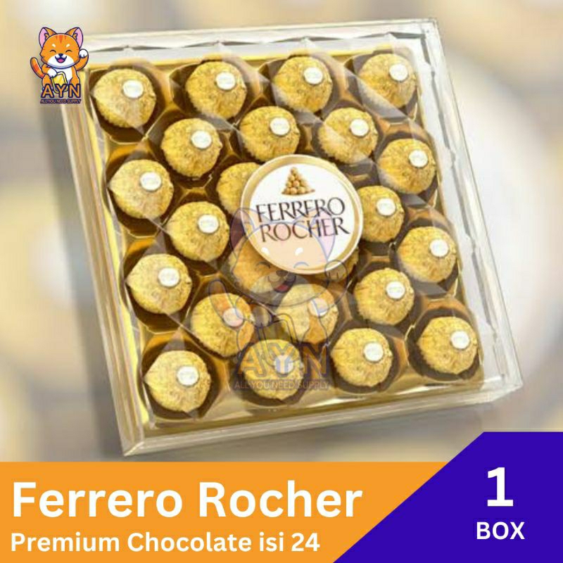 

Ferrero Rocher Premium Chocolate Gift Box [ 1 box isi 24 pcs ]