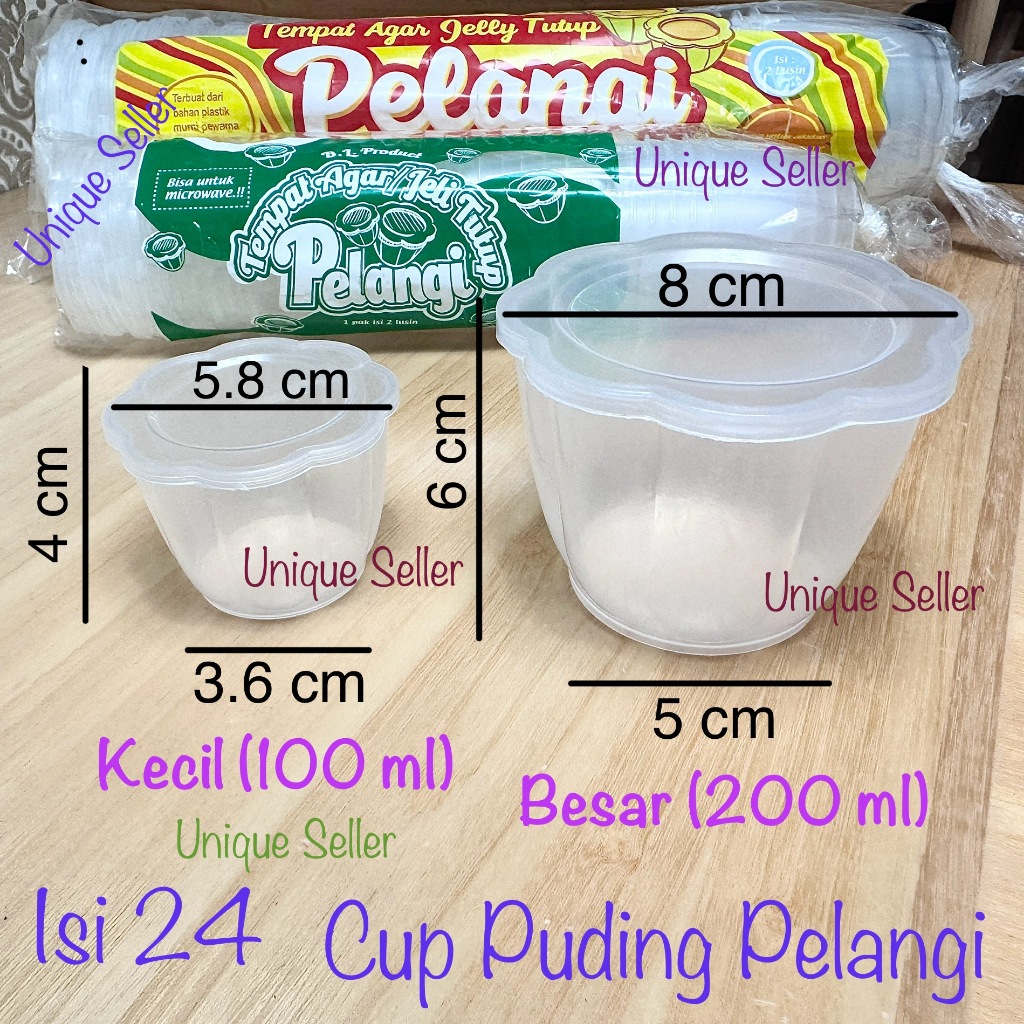 [Isi24] Cup Puding 100ml Pelangi Kecil / Tempat Agar 100 ml Pelangi / Cup Jelly Agar Puding / Cup Pu