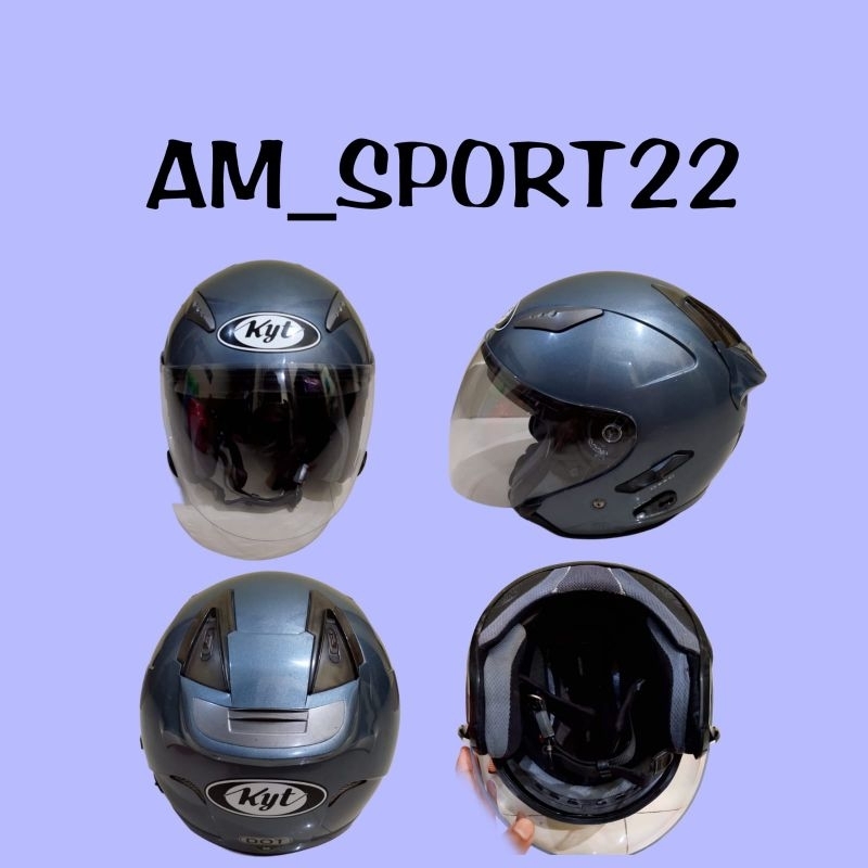 helm KYT galaxy double visor abu abu original