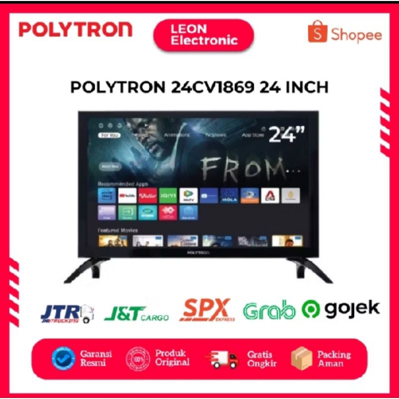 TV LED POLYTRON SMART DIGITAL 24CV1869 24 INCH GARANSI RESMI