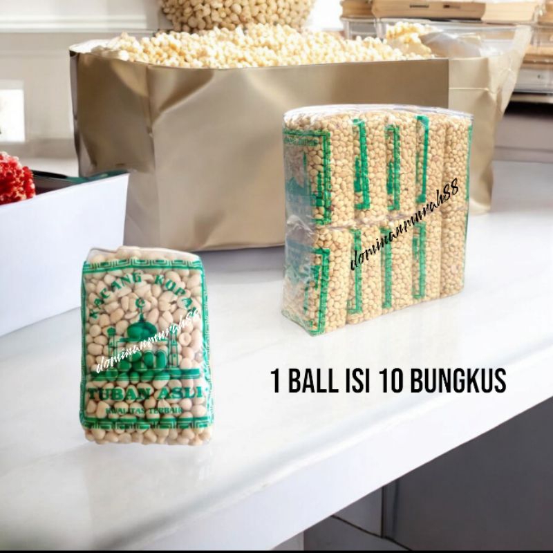 

KACANG KUPAS ASLI TUBAN 350 GRAM 1 BALL ISI 10 BUNGKUS / SNACK / CEMILAN