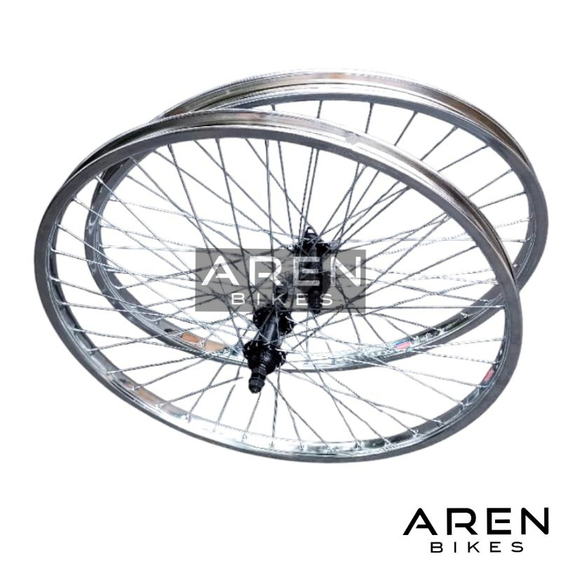 WHEELSET SEPEDA 26 ARAYA BESI LUBANG 36 HOLE 36H RIM VELG RIMS HUB FREEHUB ULIR DRAT 6 7 8 9 10 SPEE