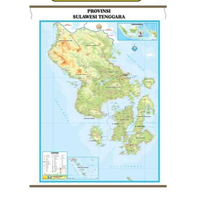

Peta Bingkai Provinsi Sulawesi Tenggara Sedang ukuran 125 x 85cm