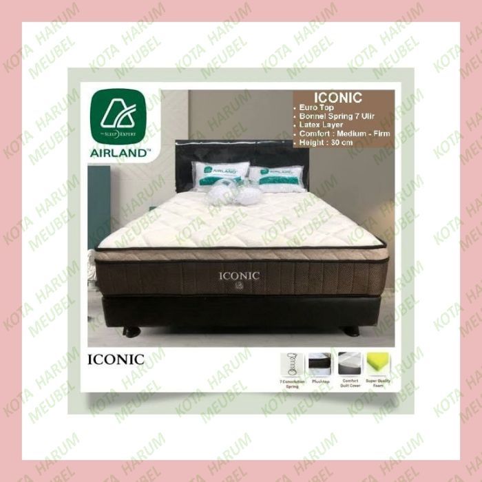 kasur matras matres mattress springbed spring bed airland iconic latex putih premium empuk tebal tin