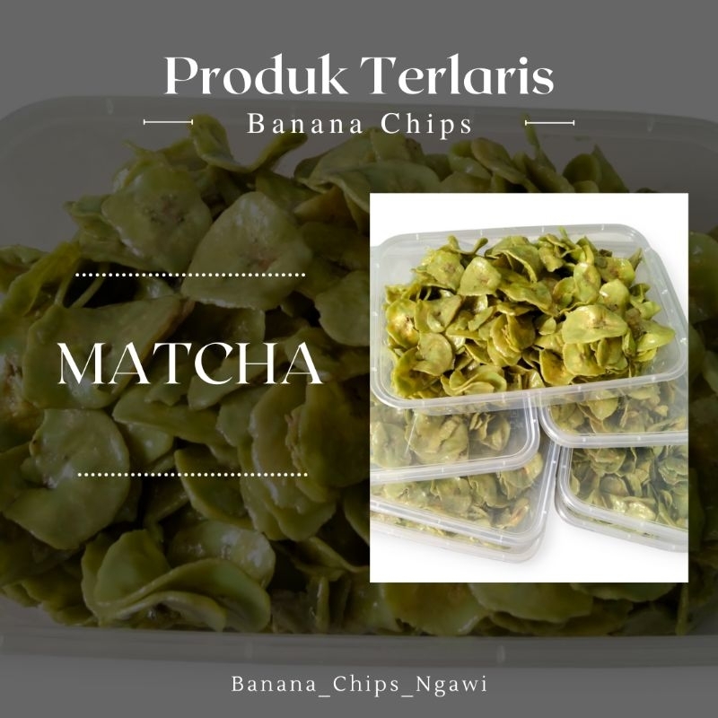 

BANANA CHIPS / KERIPIK PISANG RASA MATCHA 130GRAM