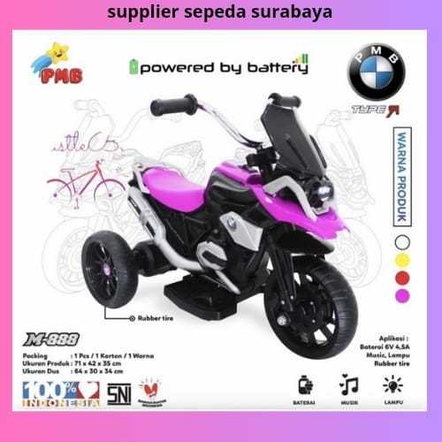 MOTOR AKI ANAK PMB M888 MAINAN MOTOR AKI ANAK MURAH BMW MOTOR LISTRIK - NEW