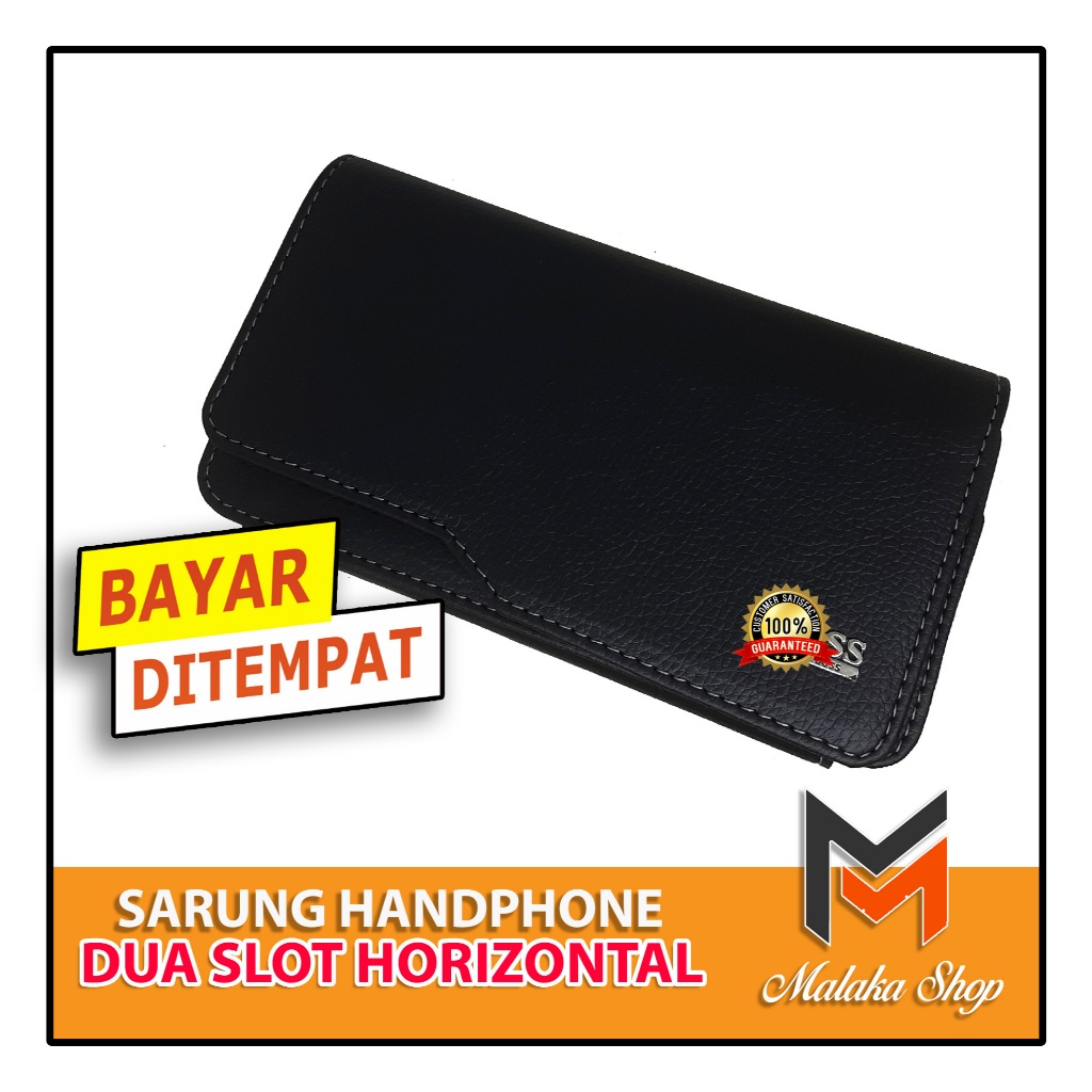 Terbaru - Dompet Handphone Sarung Hp Kulit Tas Pinggang Unisex Pria Wanita Miring 1 dan 2 slot