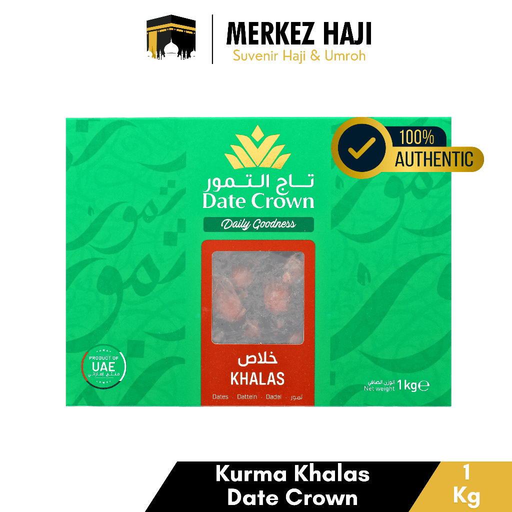 

Kurma Date Crown Khalas 1 Kg | Kurma Premium Quality Asli 100% Original Oleh Oleh Haji Dan Umroh 1Kg