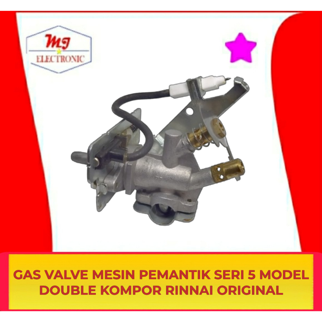 Gas Valve Pengatur Gas Katup Gas Kompor Rinnai Portable Seri 5 / RI5 Model Double 2 Spuyer Original