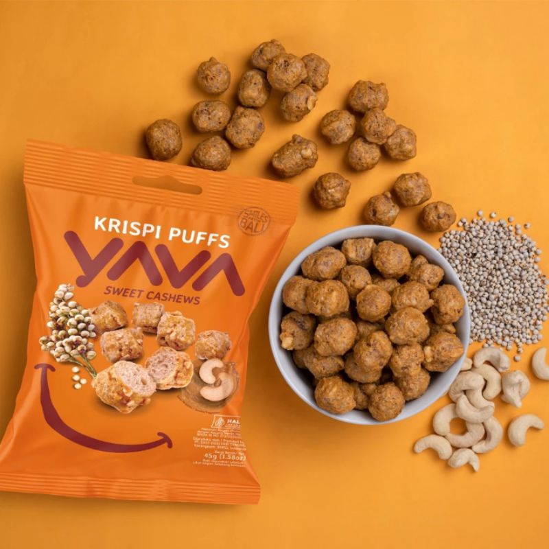 

YAVA KRISPI PUFFS SWEET CASHEWS 45g