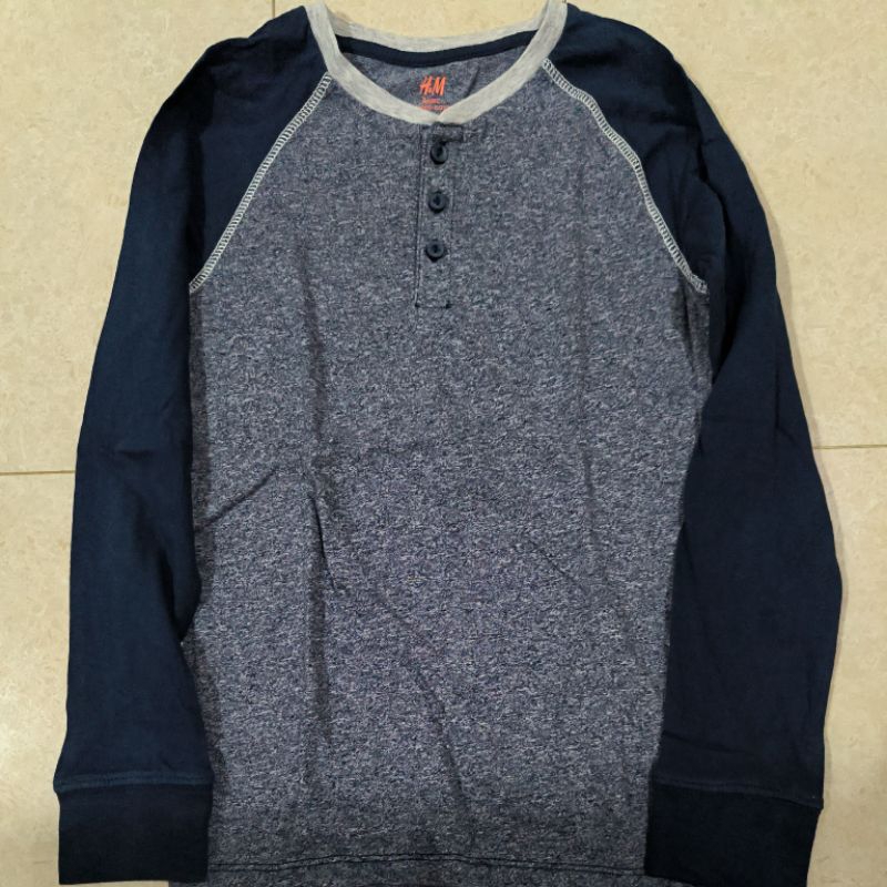 baju kaos tangan panjang hem pakaian anak hnm size 6 7 8 tahun