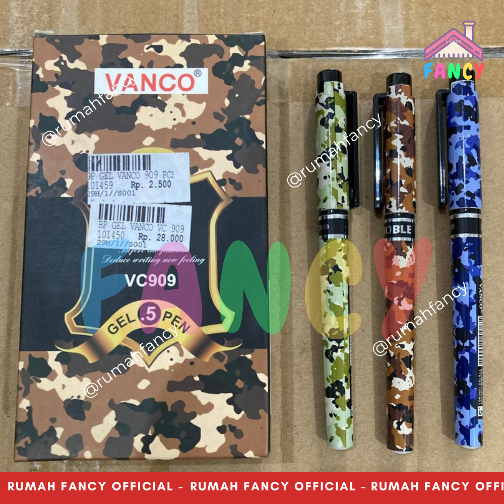 

[GROSIR] 1 LUSIN isi 12 PCS Pulpen VANCO VC 909 Army Tinta HITAM / Bolpen / Ballpoint / Ballpen Gel buka tutup