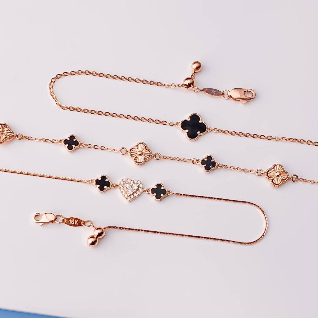 MCG - Yellow Gold for Clover Adjustable Bracelet - Gelang Clover