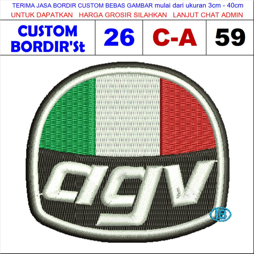 PATCH BORDIR LO MOTORCYCLE HELMETS SCOOTER AGV C-A59  -CUSTOM BORDIR'ST  TESTIMONI