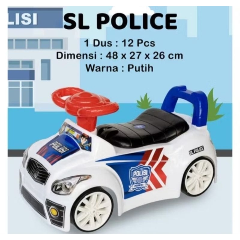 Mobil dorong (duduk) ,Mobil plastik polisi anak SL 200 /mainan anak mobil polisi dan warna
