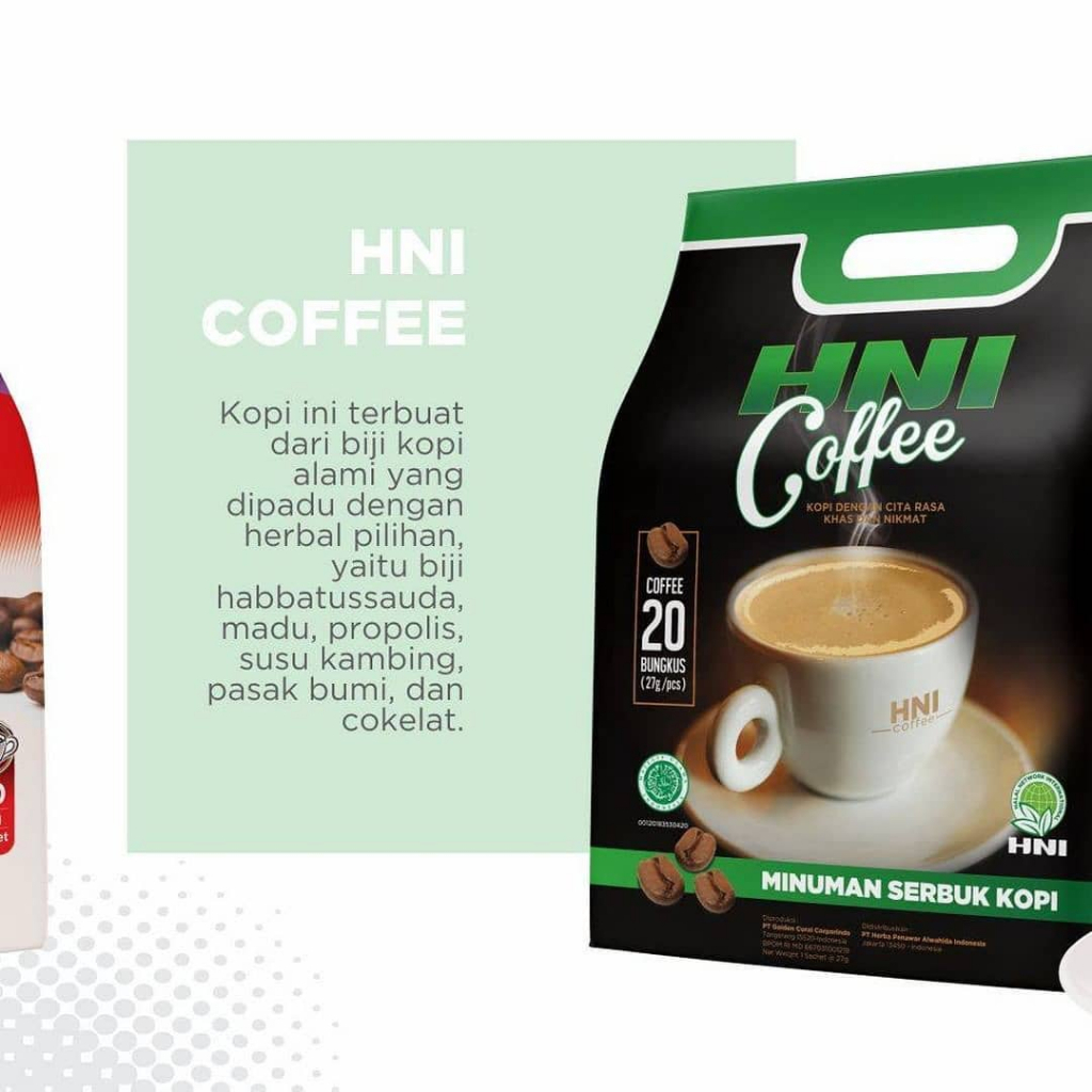 

HNI Coffee | Kopi Herbal HNI HPAI Dapat Meningkatkan Stamina - Hebal alami