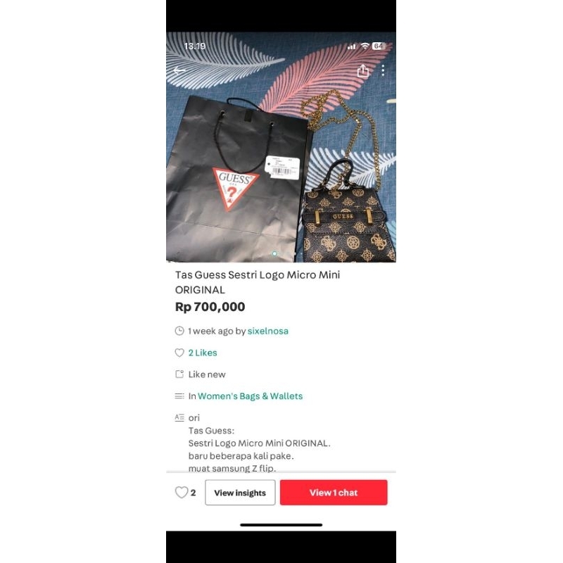 Tas Guess sestri logo micro mini ori