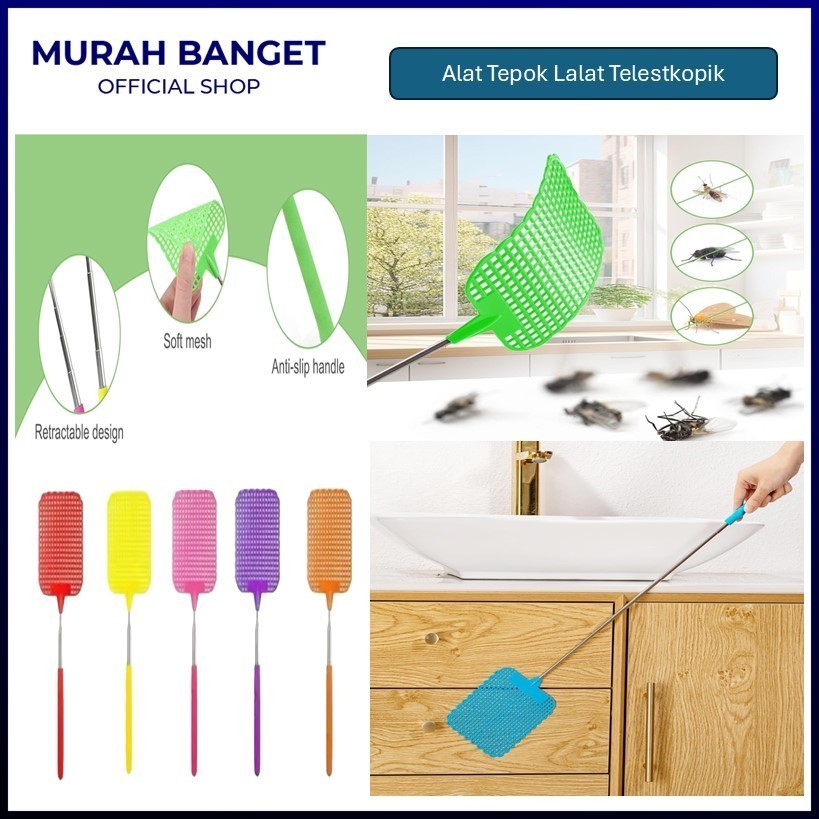 Alat Pemukul Nyamuk Teleskopik Alat Pemukul Lalat BIsa PanjanG Pendek