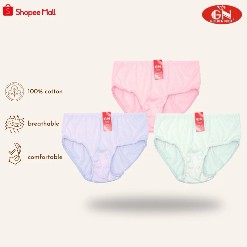 ( 3pc ) CD Golden Nick 381 Muda | Celana Dalam Wanita Karet Renda | CD Wanita | Golden Nick - Kshop