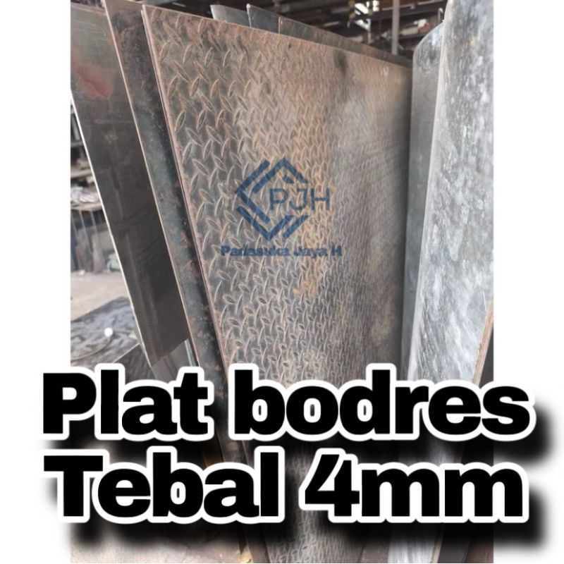 Plat besi bodres asli plate bodres timbul asli, tebal 4mm. ukuran mulai 10x122cm