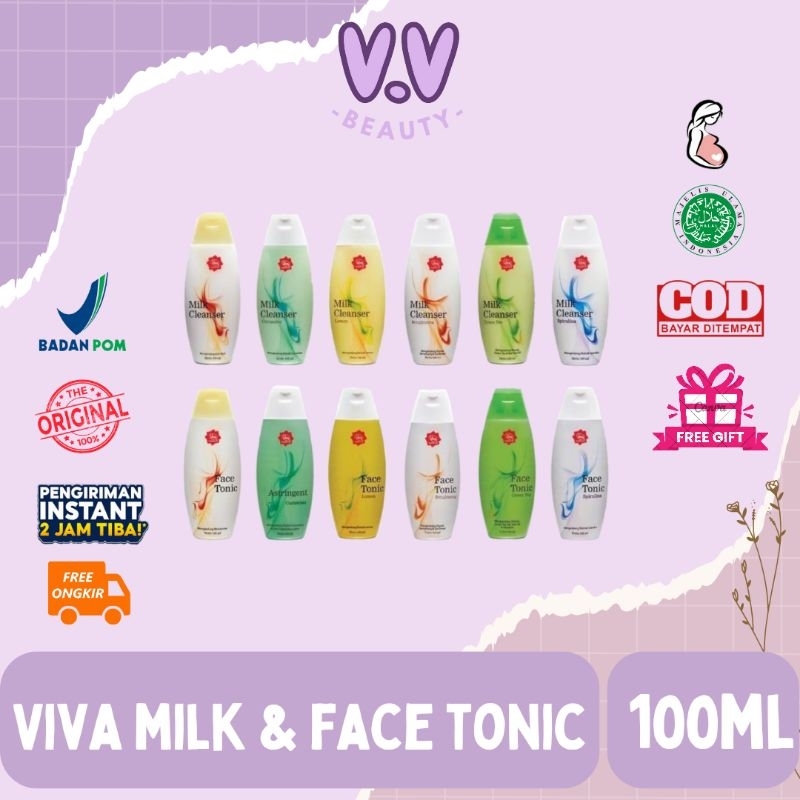 VIVA - Milk Cleanser Viva & Face Tonic Viva All Varian lengkap Original