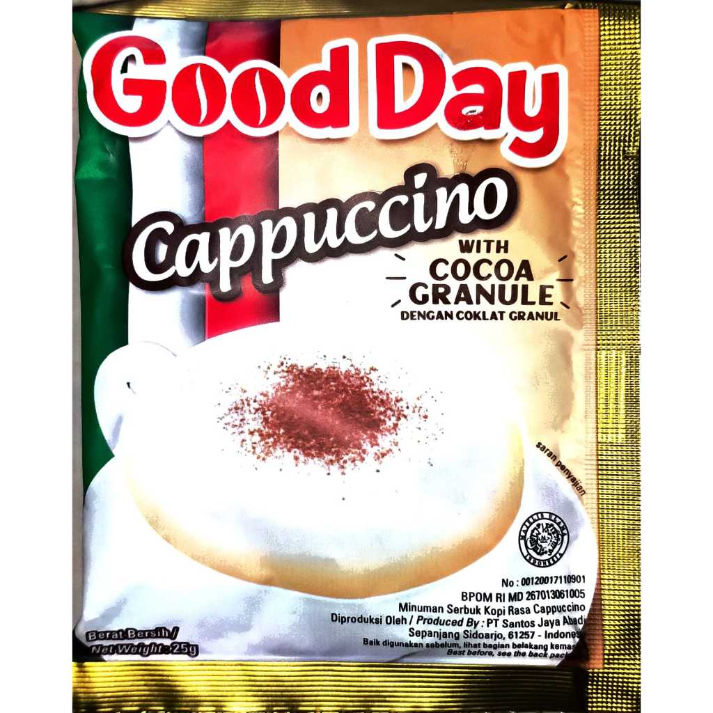 

KOPI GOOD DAY CAPPUCCINO DENGAN COKLAT GRANUL 25 GR