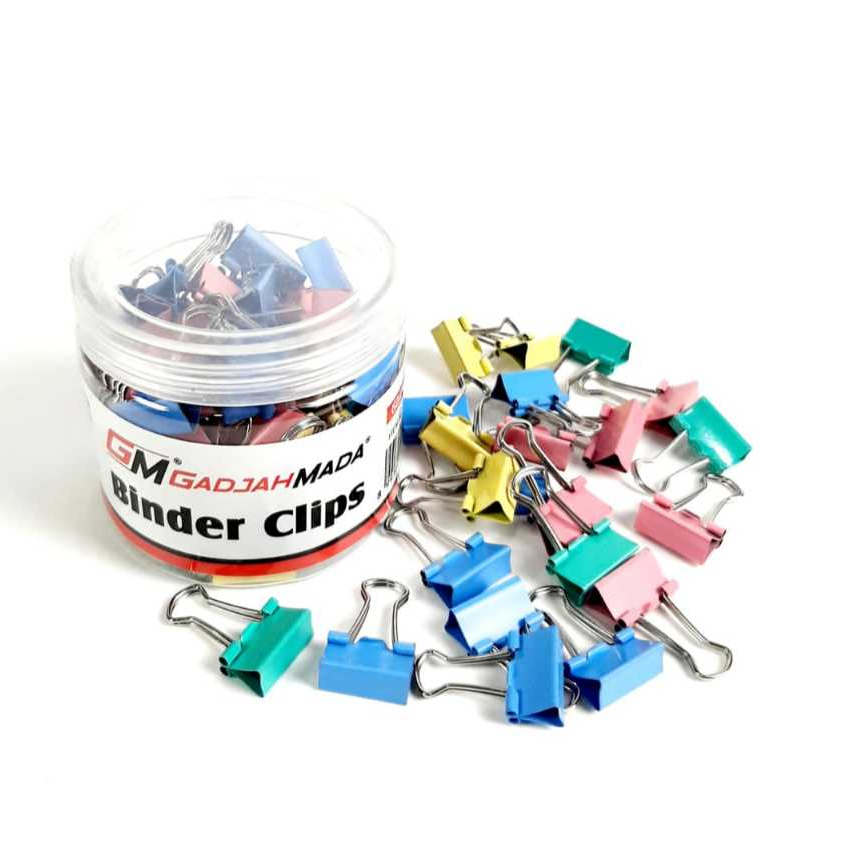 

Grosir (1 Tabung/60 pcs) Binder Clip jepitan 5 Warna 15mm GM-TB105 (kecil)