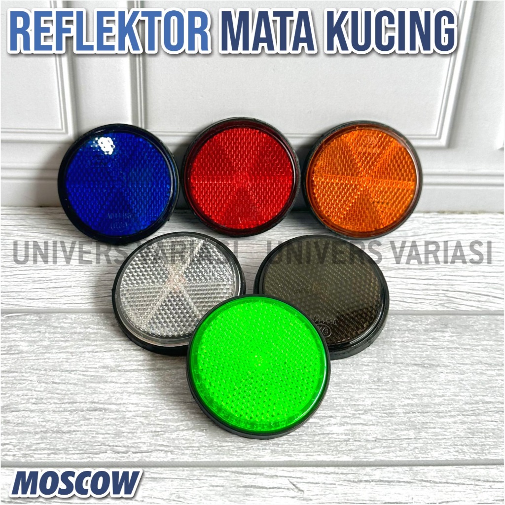 MATA KUCING BULAT  LAMPU REFLECTOR MOBIL SEPEDA MOTOR BEAT MIO VARIO LED CATEYE UNIVERSAL CAHAYA PAN