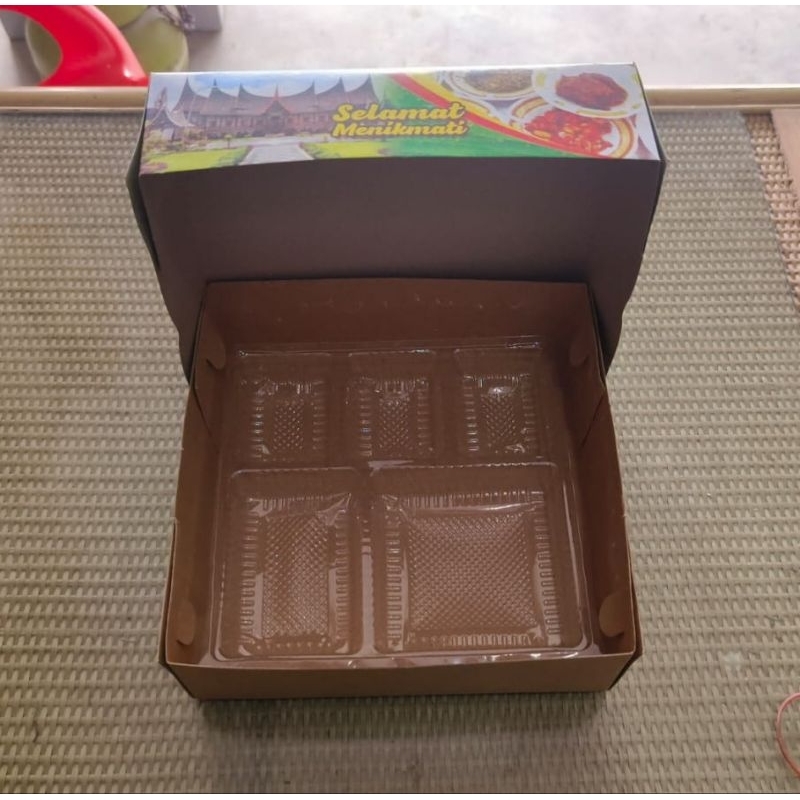 Kotak Nasi Minang / Kotak Nasi Putih Polos / Box Makan Paper 20 x 20 cm [isi 100 pcs]