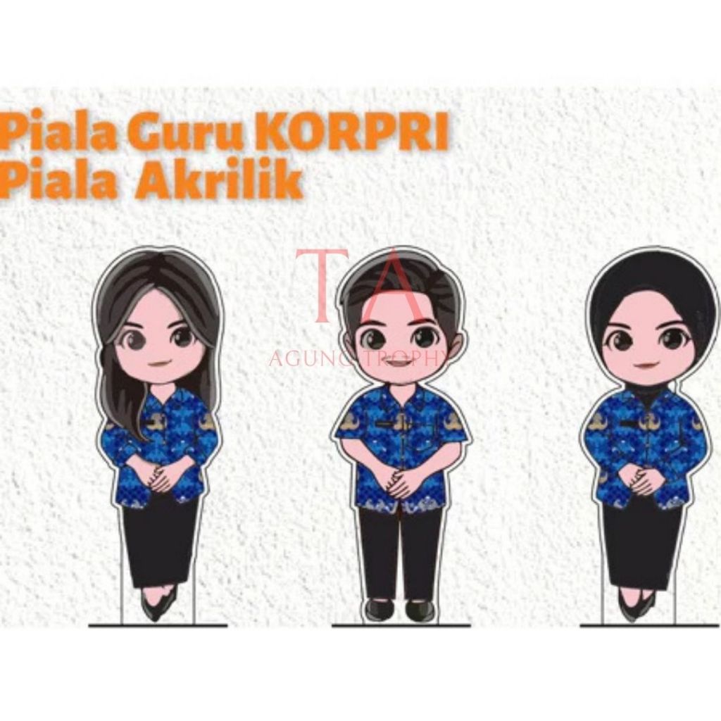 Piala Guru KORPRI Akrilik Custom Plakat Guru Korpri Akrilik