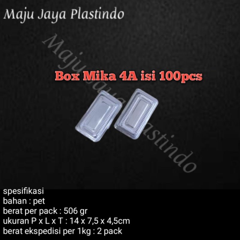 Mika bening plastik kue ukuran 4A isi 100 pcs/kotak makanan, bolu, mie