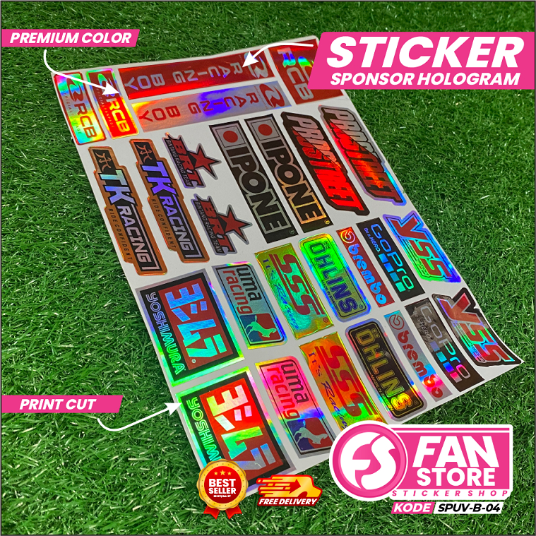 Stiker Pack Racing - Stiker Racing 1 pack isi 25 27 32 Stiker Sponsor Stiker Helm Stiker Motor Stick