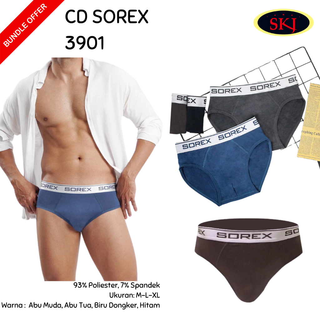 [ISI 2] CD Pria SOREX 3901 / Boxer Celana Dalam Cowok CD Cowok SOREX