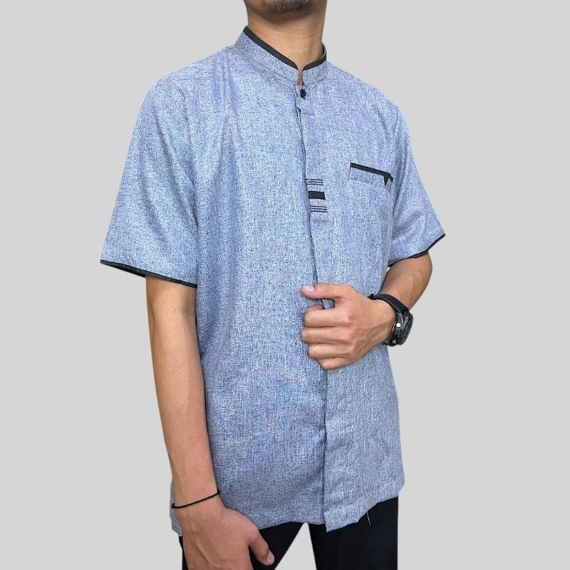 BAJU KOKO PRIA DEWASA PREMIUM / BAHAN KATUN MADINA / KHUSUS WARNA BURGUNDY & BIRU DENIM