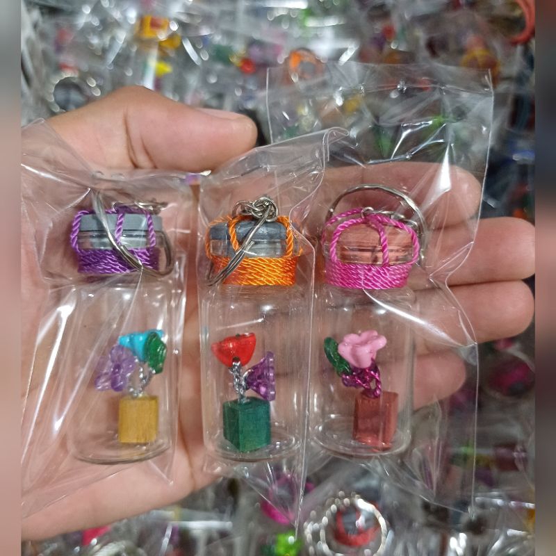 Gantungan Kunci Botol Bunga Perahu Layar