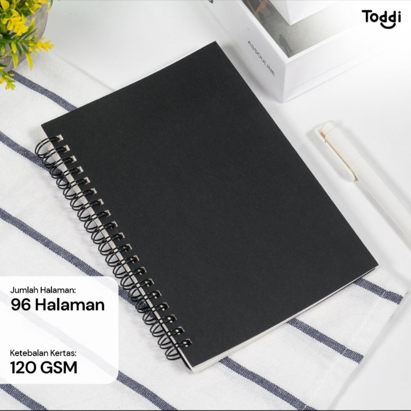 

Buku Jurnal Softcover Notebook Diary 120GSM 96 Halaman Blank - BQ-N14 - Black White