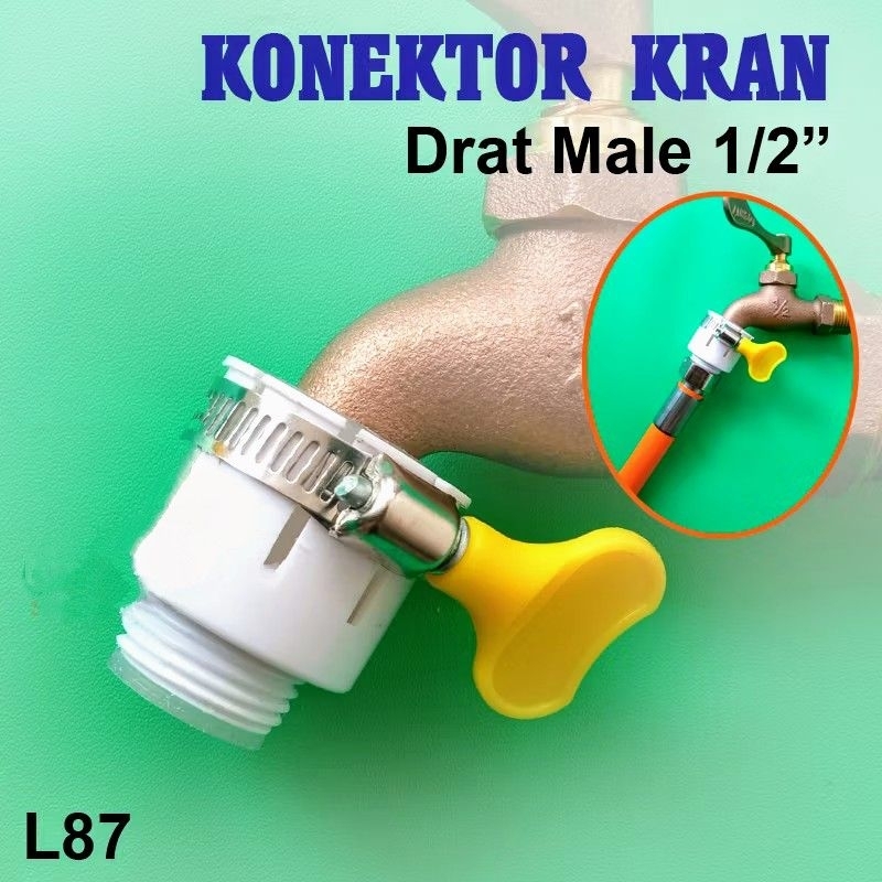 Sambungan Adaptor Konektor Kran Keran air drat Male 1/2" inch L87