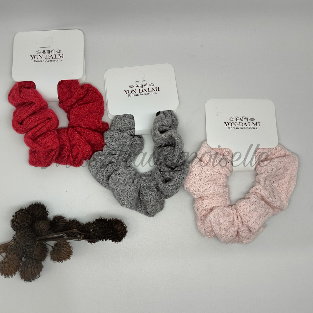 KUNCIR RAMBUT SCRUNCHIE EMBOSS KUNCIR RAMBUT WANITA KUNCIR HIJAB WANITA KUNCIR KERUDUNG WANITA KUNCI