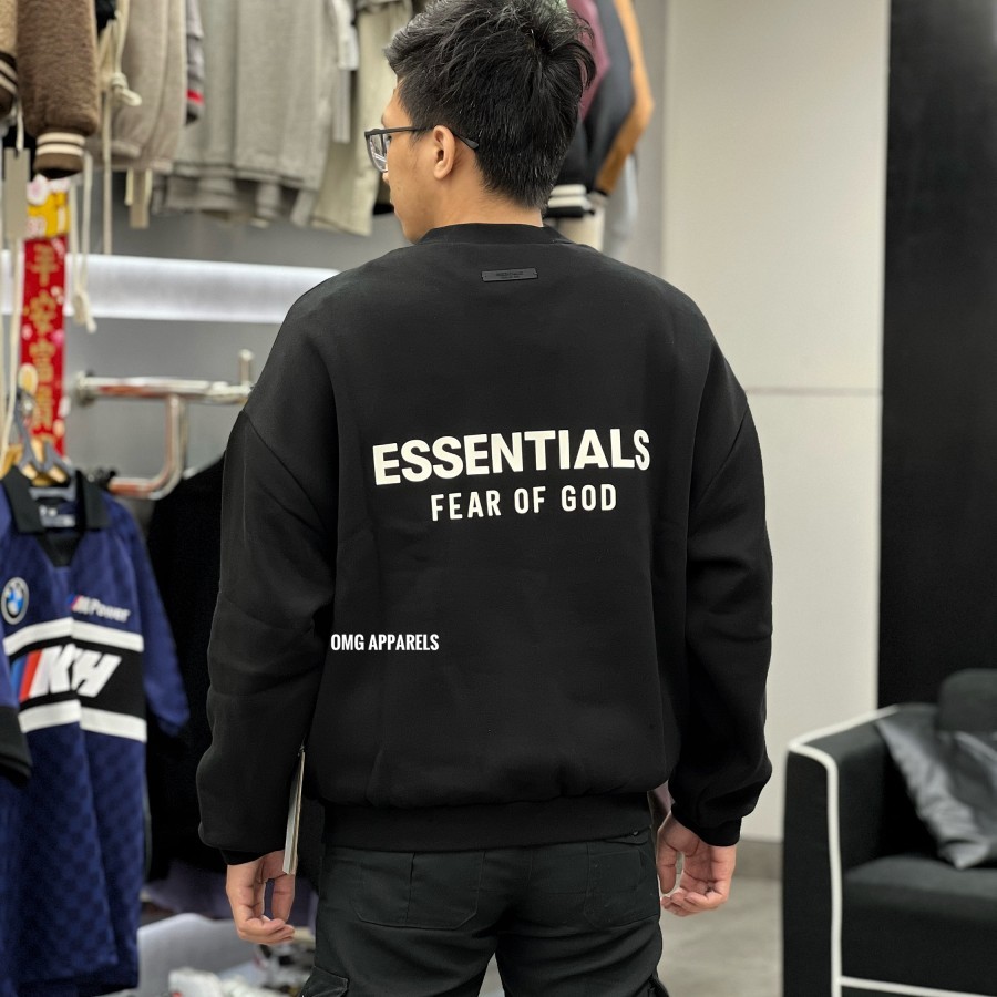 Fear of God Essentials FW24 Black Sweatshirt Crewneck