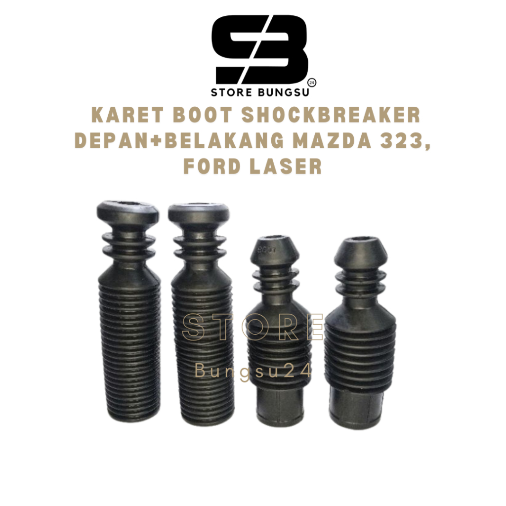 SPAREPART MOBIL karet boot shockbreaker depan+belakang MAZDA 323, FORD LASER - Aftermarket