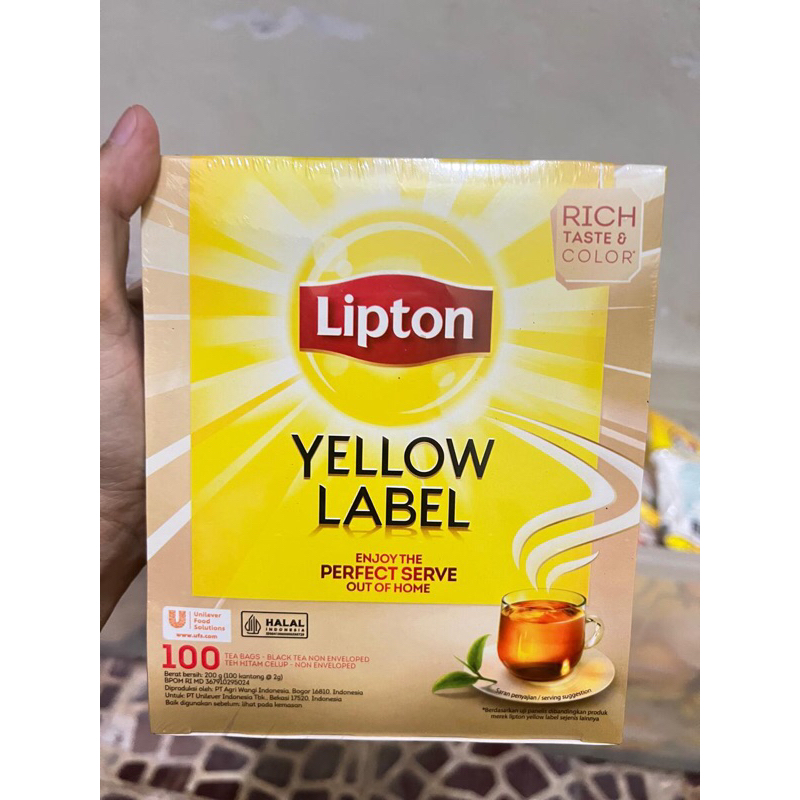 Teh Lipton Yellow Label /Teh Lipton Black Tea Non Enveloped /Teh Lipton isi 100 Pcs