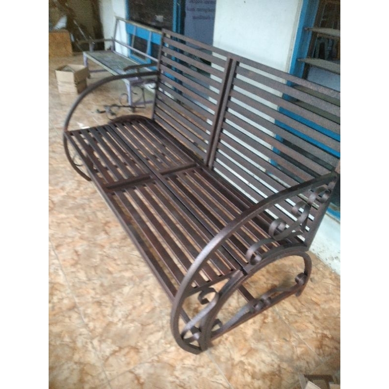 Kursi Taman Besi Lipat 2 Mode Minimalis – Bangku Taman / Kursi Teras Rumah / Kursi Cafe Outdoor