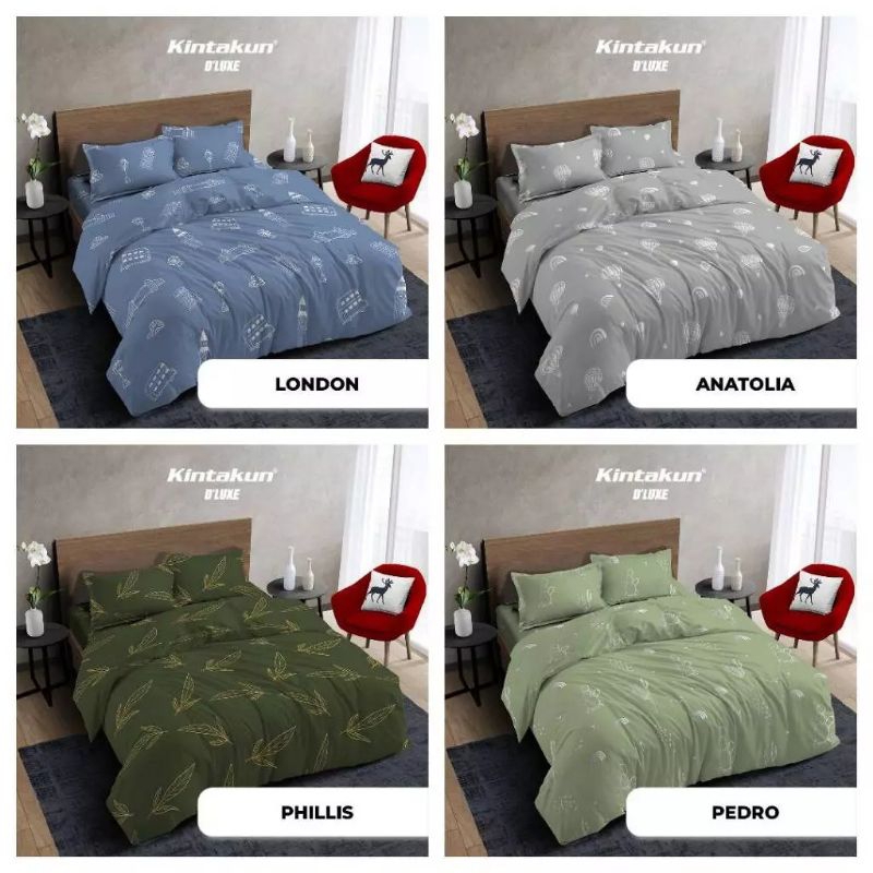 3KG KINTAKUN GOLD BEDCOVER QUEEN SET SPREI QUEEN 160X200 TINGGI 30 T30