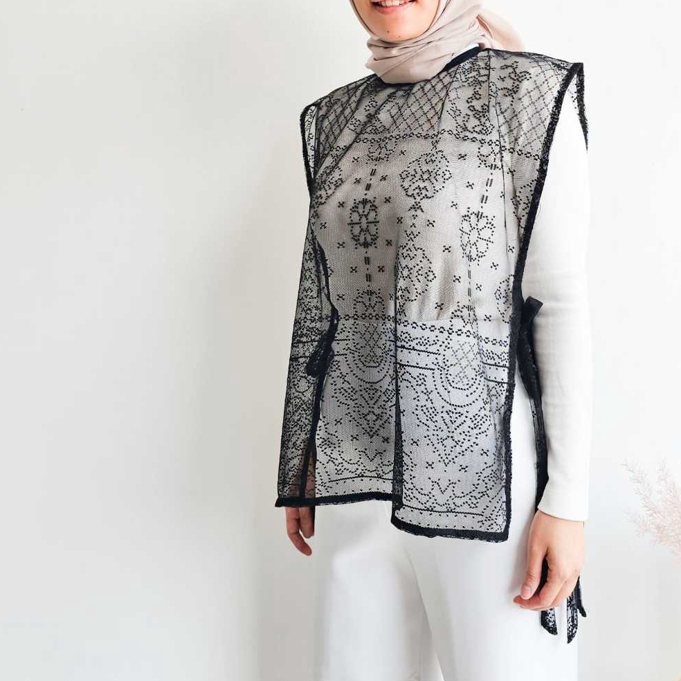 Modern Emikoawa Outer Lace TOP Brukat Brokat Wanita Kondangan Emikoawa Luaran Blazer