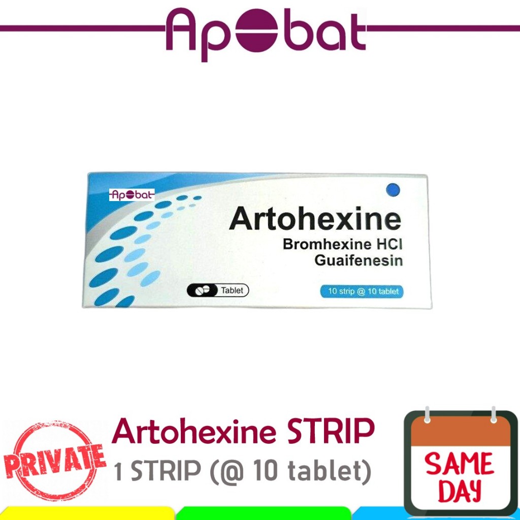 - Apobat - STRIP Artohexine Obat Batuk Berdahak Artohexin Tablet GG Bromhexine Guaifenesin Zc