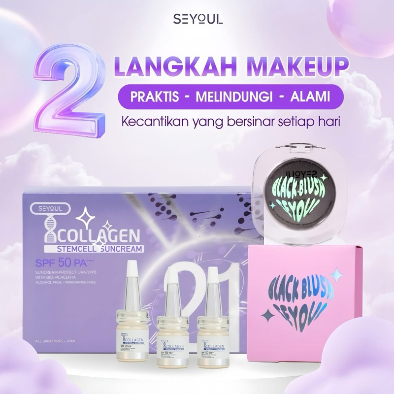 PAKET SPECIAL - SEYOUL SUNSCREEN T-COLLAGEN + SEYOUL BLACK BLUSH